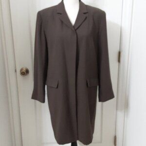 Norton McNaughton Size 14 Vintage Dark Taupe Midi Length Blazer, EUC